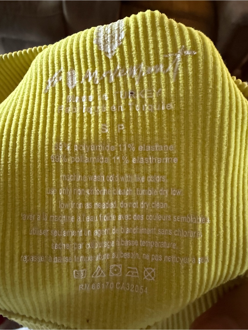 Free People Yellow Ribbed V-Neck Racerback Tank - Picture 3 of 3